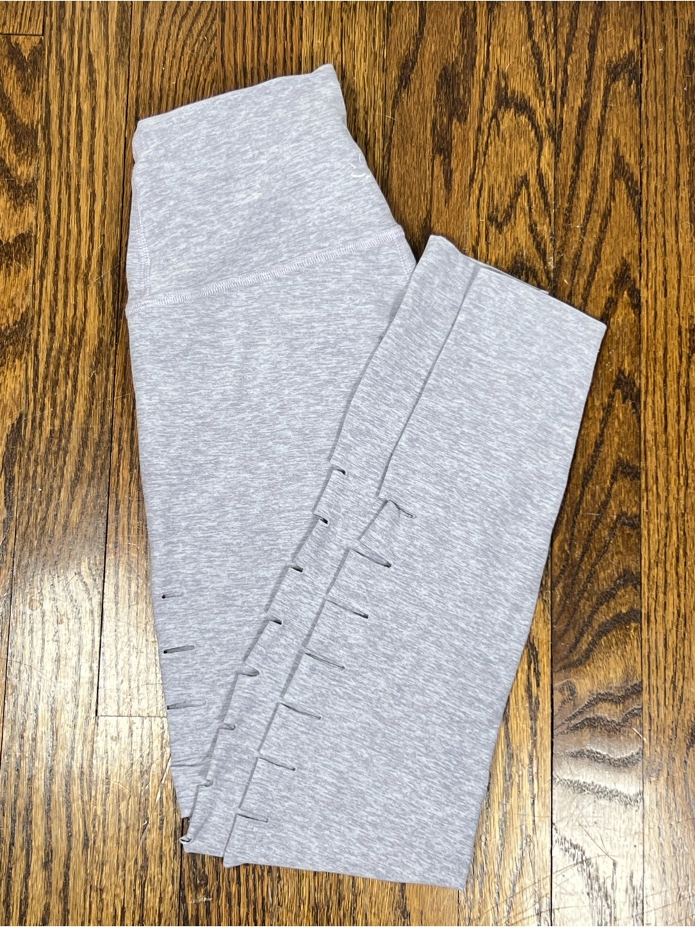 Beyond Yoga So Slashed High Waisted Midi Leggings Heathered Purple Size Small